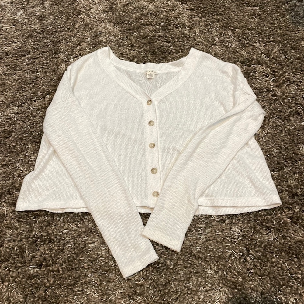 Aero white button up cardigan